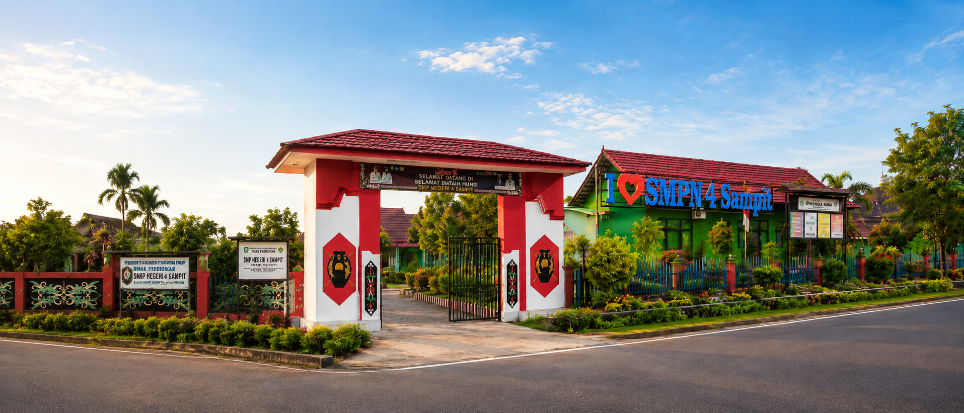 Ilustrasi gerbang SMP Negeri 4 Sampit